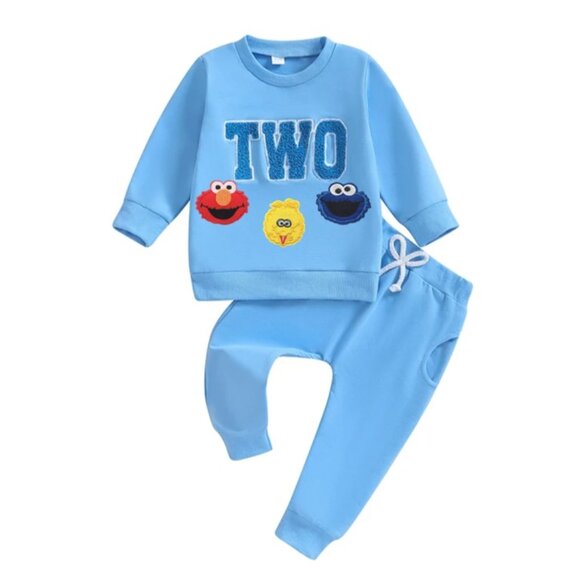 Sesame Street Sweater Cookie Second Birthday Elmo Outfit Clothes Leggings - Picture 1 of 5